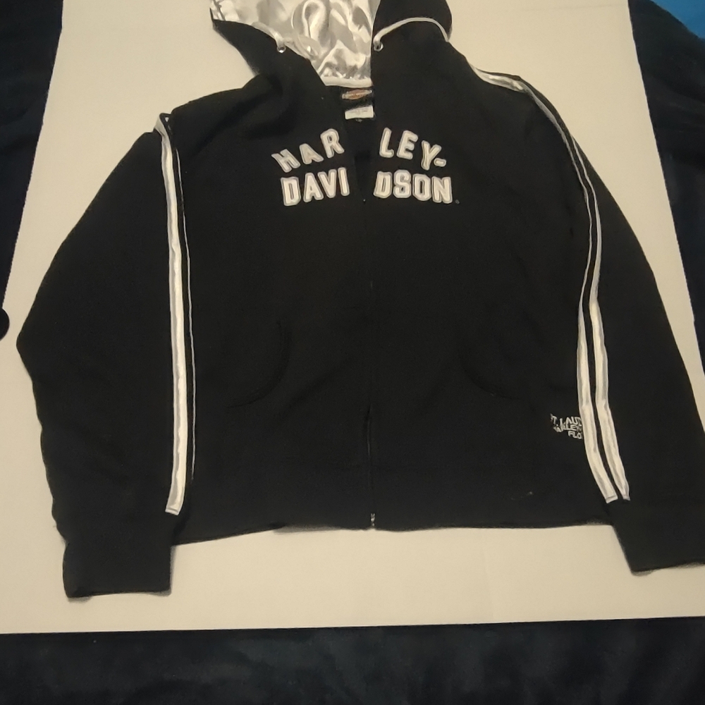 Harley-Davidson Black and White Zip-Up Jacket